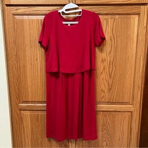 J. Jill Red Dress With Buttons On The Back And Pockets, EUC, Size Small
